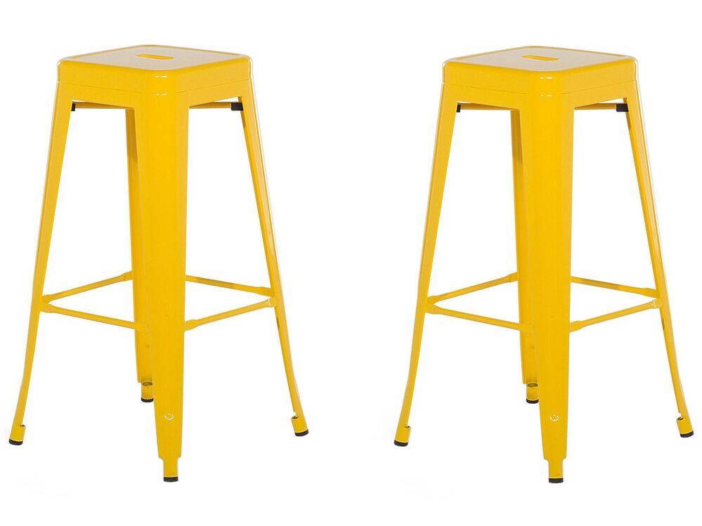 Beliani Sada 2 barových stoličiek 76 cm žltá CABRILLO